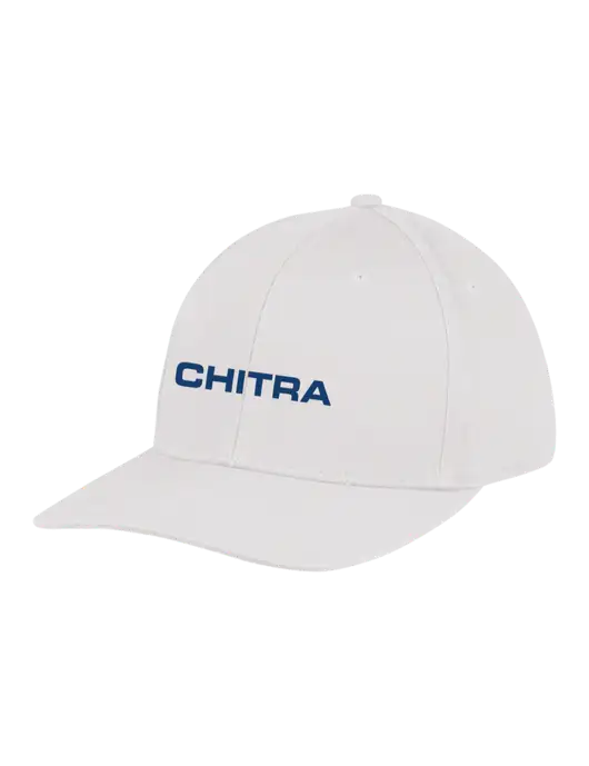 Premium Modern Structured Twill White Snapback Cap w/Chitra Logo