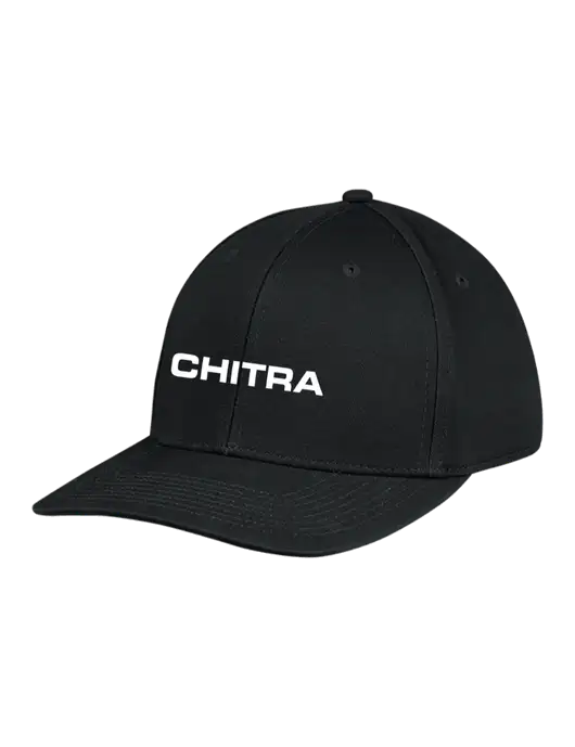 Premium Modern Structured Twill Black Snapback Cap w/Chitra Logo