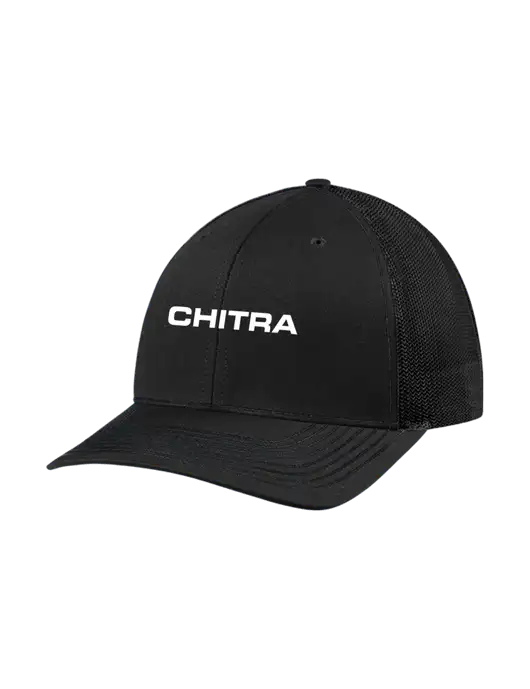 Richardson Adjustable Snapback Original 112 Trucker Cap Black w/Black Mesh w/Chitra Logo