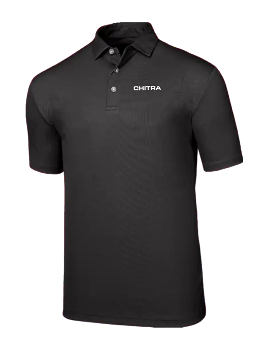 Callaway Birdseye Black Polo w/Chitra Logo
