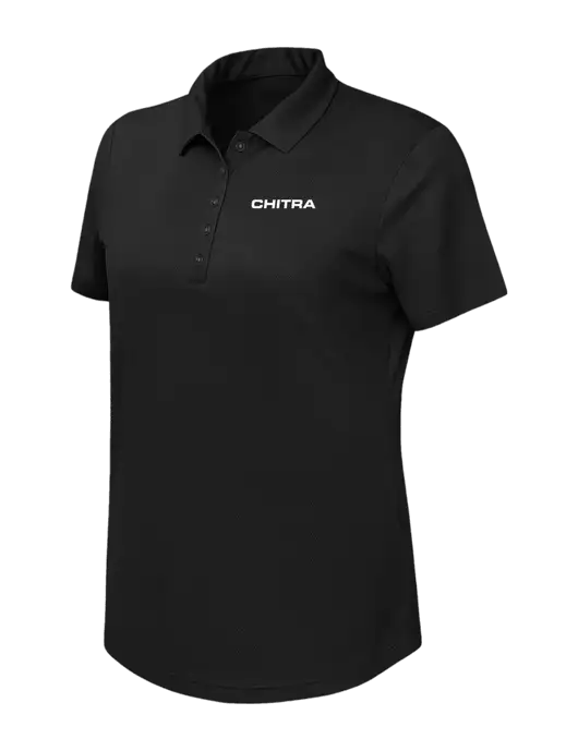 Callaway Womens Birdseye Black Polo w/Chitra Logo
