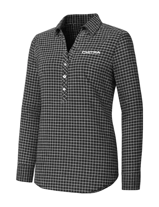 Womens Dark Grey/White City Stretch Shirt w/Chitra Logo