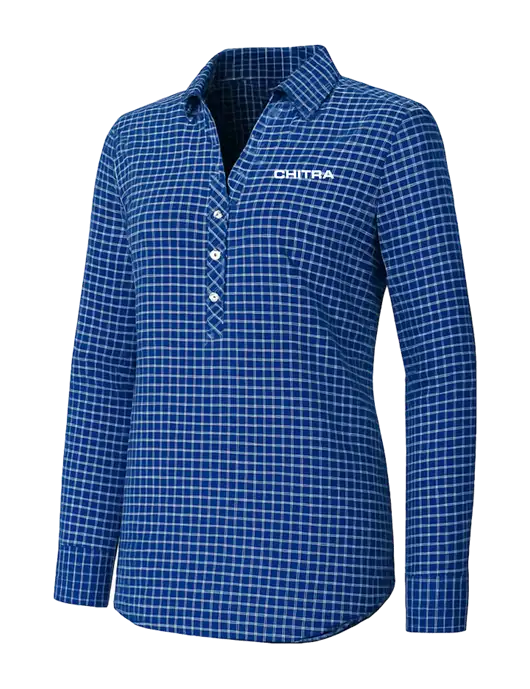 Womens Navy/White City Stretch Shirt w/Chitra Logo