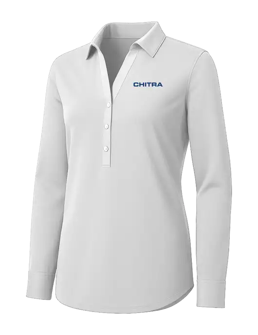 Womens White City Stretch Shirt w/Chitra Logo