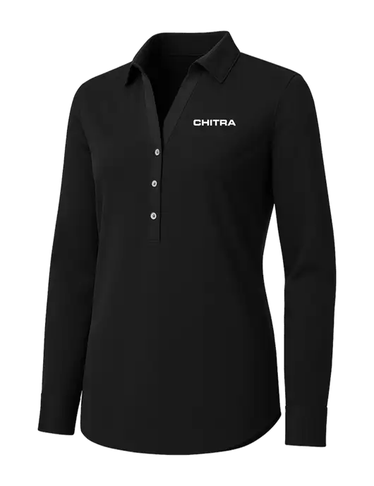Womens Black City Stretch Shirt w/Chitra Logo