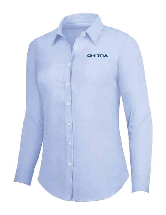 Light Blue Womens SuperPro Oxford Shirt w/Chitra Logo
