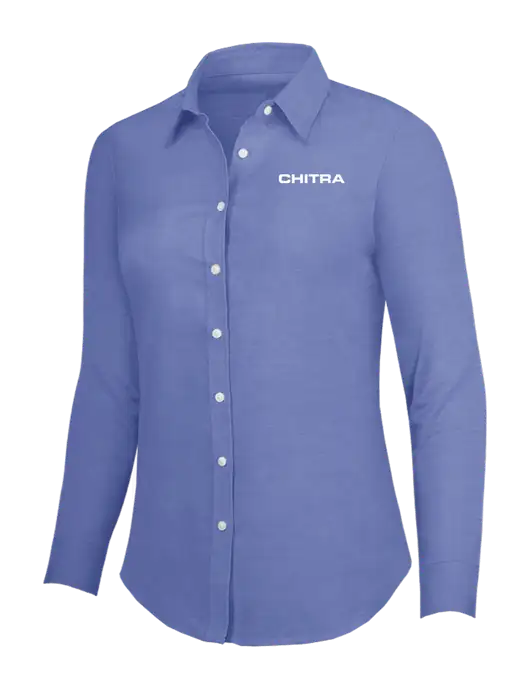 Navy Womens SuperPro Oxford Shirt w/Chitra Logo