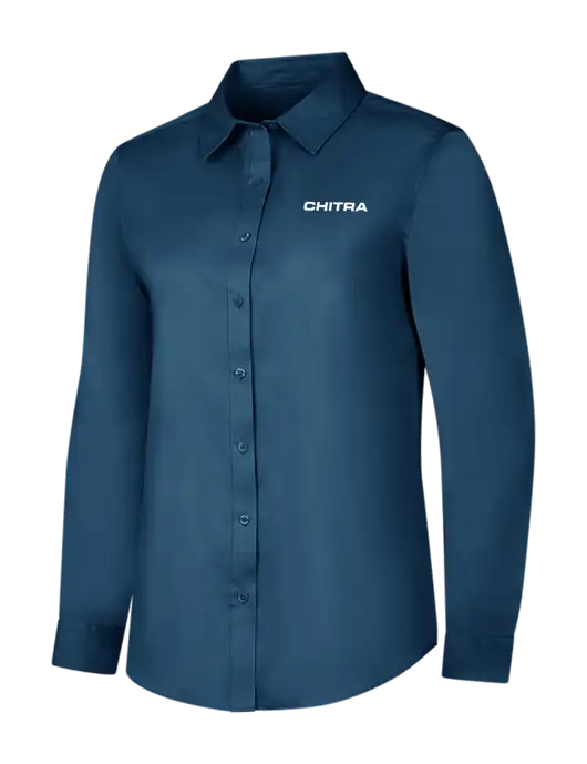Light Navy Womens Long Sleeve Superpro React Twill Shirt w/Chitra Logo