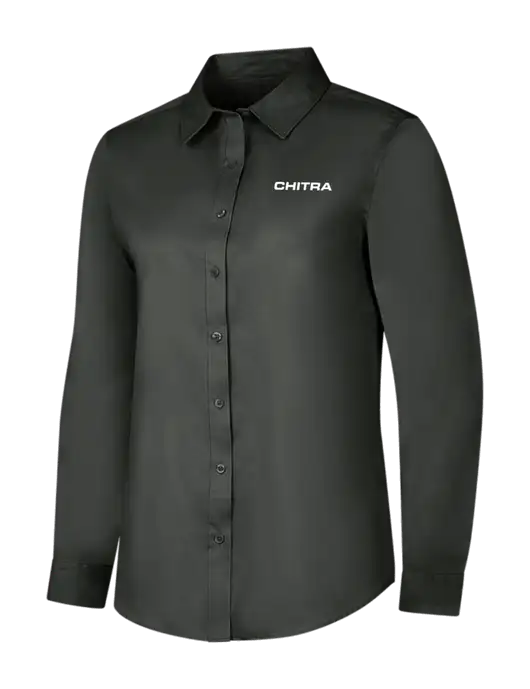 Dark Grey Womens Long Sleeve Superpro React Twill Shirt w/Chitra Logo