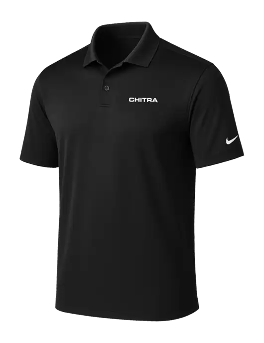 NIKE Black Victory Solid Polo w/Chitra Logo