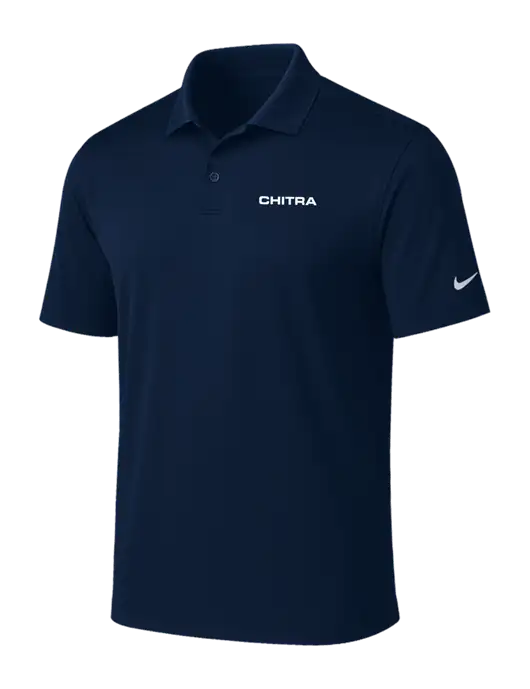 NIKE Navy Victory Solid Polo w/Chitra Logo