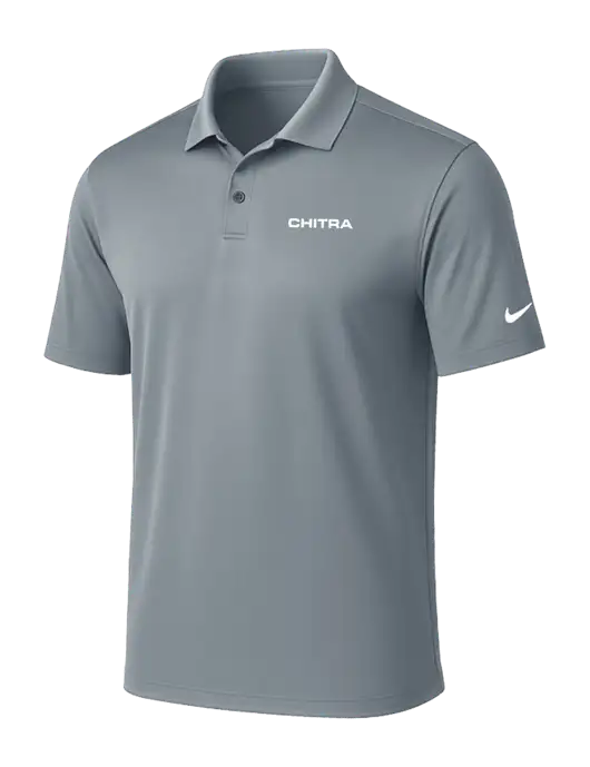 NIKE Medium Grey Victory Solid Polo w/Chitra Logo