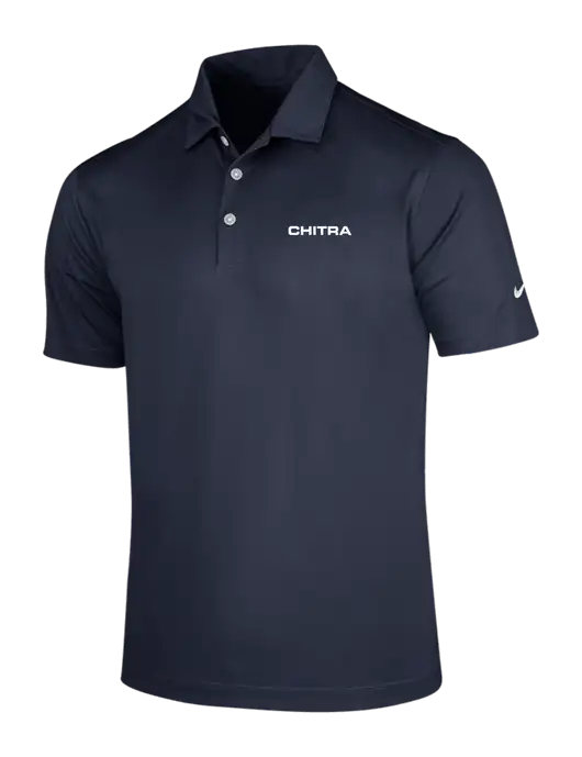 NIKE Dark Navy Dri-Fit Vertical Mesh Polo w/Chitra Logo