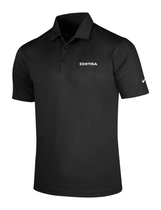 NIKE Black Dri-Fit Vertical Mesh Polo w/Chitra Logo