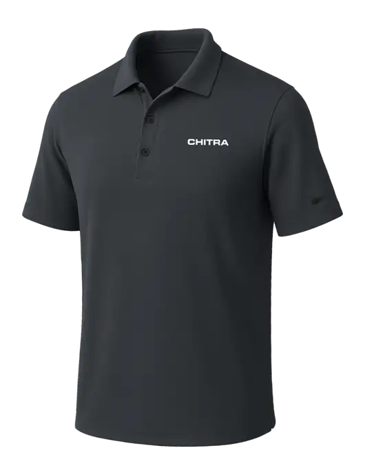 NIKE Dark Grey Dri-Fit Micro Pique Polo w/Chitra Logo