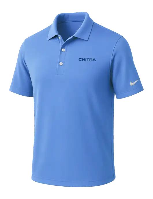 NIKE Carolina Blue Dri-Fit Micro Pique Polo w/Chitra Logo