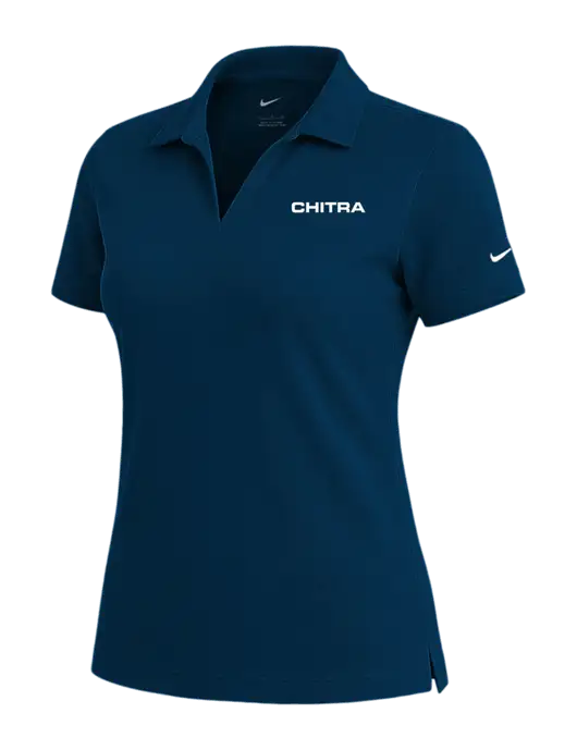 NIKE Navy Womens Dri-Fit Micro Pique Polo w/Chitra Logo