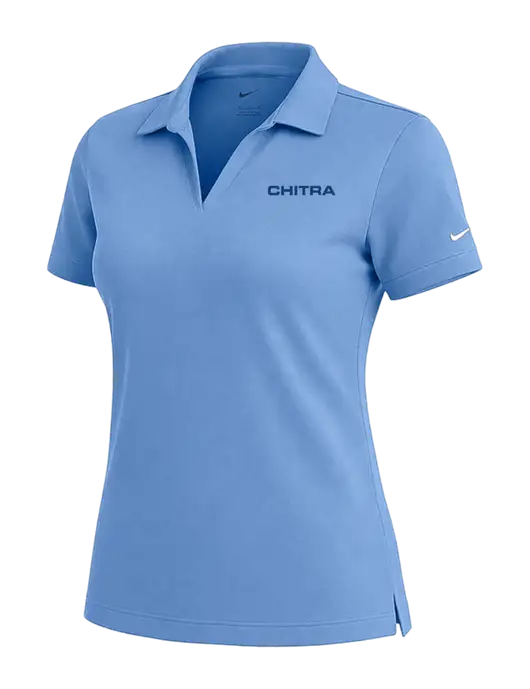 NIKE Carolina Blue Womens Dri-Fit Micro Pique Polo w/Chitra Logo
