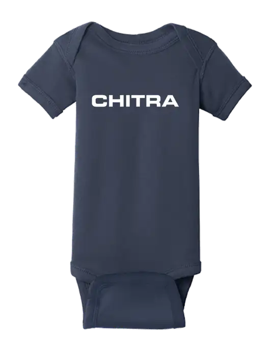 Rabbit Skins Navy Infant Short Sleeve Baby Rib Bodysuit w/Chitra Logo
