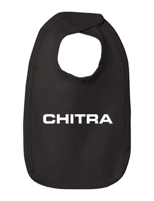 Rabbit Skins Black Infant Premium Jersey Bib w/Chitra Logo