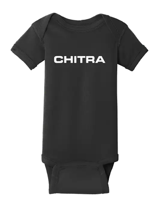 Rabbit Skins Black Infant Short Sleeve Baby Rib Bodysuit w/Chitra Logo
