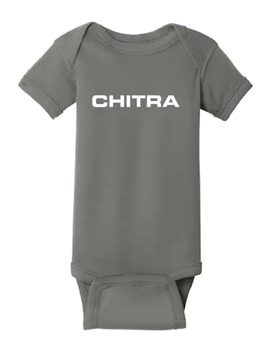 Rabbit Skins Charcoal Infant Short Sleeve Baby Rib Bodysuit w/Chitra Logo