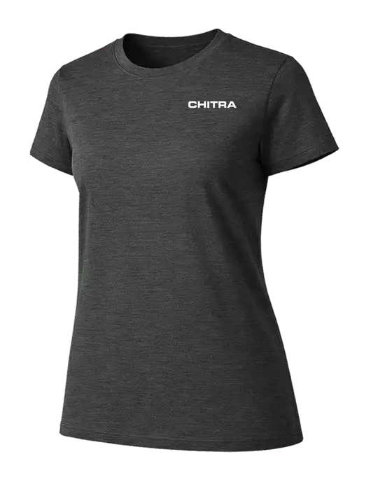 Womens Ring Spun Dark Heather Grey 4.5 oz T-Shirt w/Chitra Logo