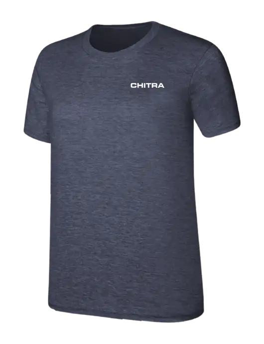 Womens Ring Spun Heather Navy 4.5 oz T-Shirt w/Chitra Logo