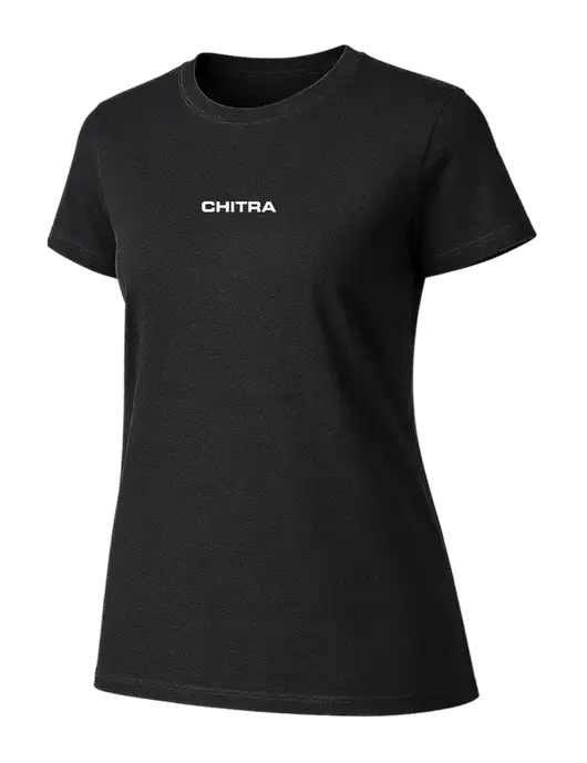 Womens Ring Spun Jet Black 4.5 oz T-Shirt w/Chitra Logo