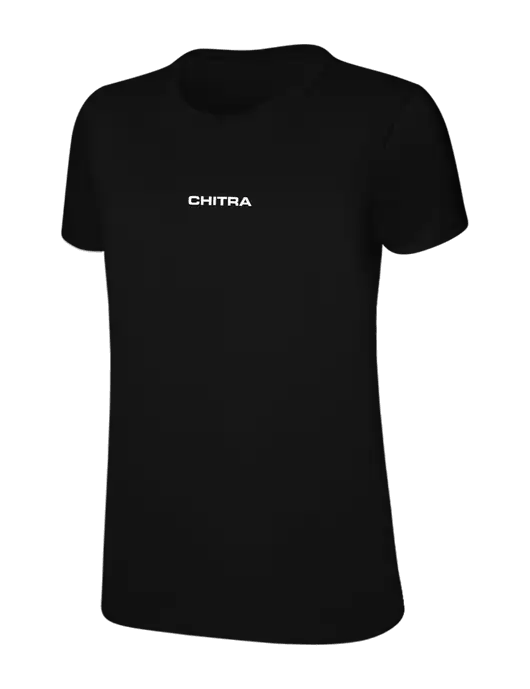 Womens Ring Spun Jet Black 4.5 oz T-Shirt w/Chitra Logo