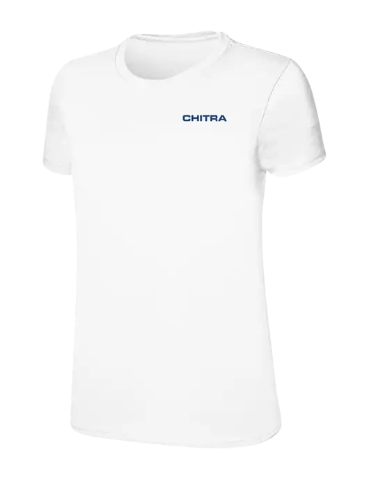 Womens Ring Spun White 4.5 oz T-Shirt w/Chitra Logo