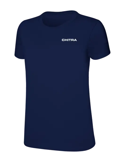 Womens Ring Spun Navy 4.5 oz T-Shirt w/Chitra Logo