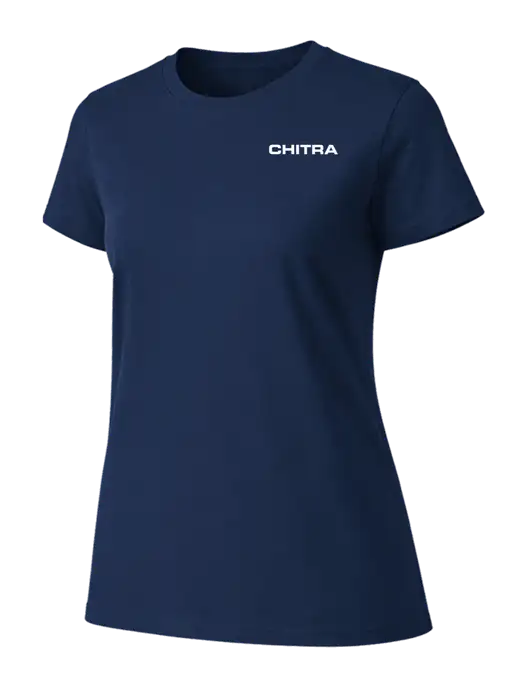 Womens Ring Spun Navy 4.5 oz T-Shirt w/Chitra Logo