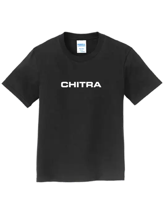 Youth Ring Spun Jet Black 4.5 oz T-Shirt w/Chitra Logo