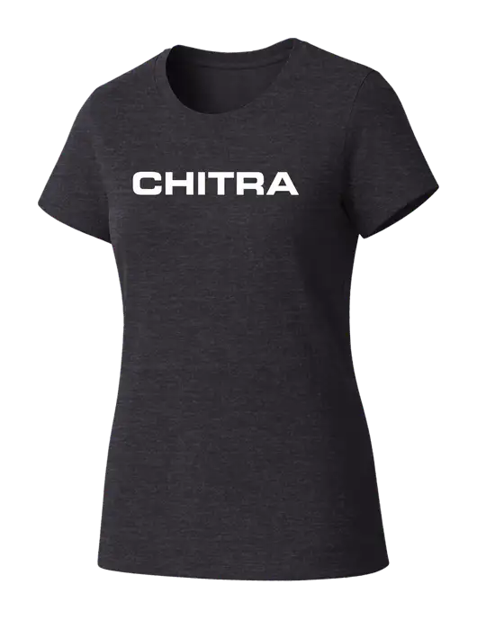 Womens Seriously Soft Heathered Charcoal T-Shirt w/Chitra Logo