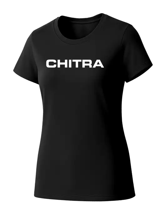 Womens Seriously Soft Black T-Shirt w/Chitra Logo