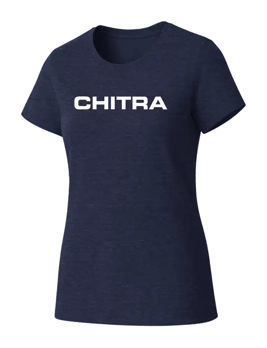 Womens Seriously Soft Heathered Navy T-Shirt w/Chitra Logo
