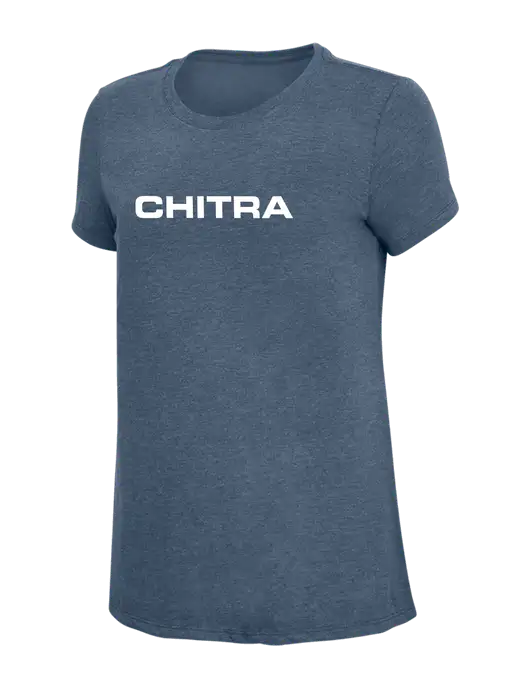 Womens Simply Soft Navy Frost 4.5oz  Poly/Combed Ring Spun Cotton T-Shirt w/Chitra Logo