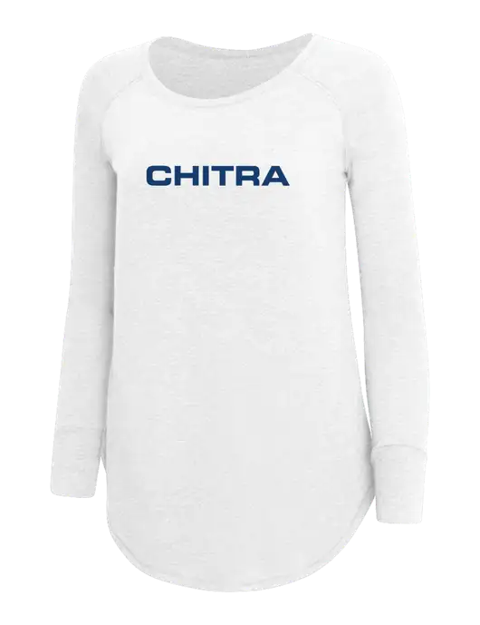 Womens Perfect Wide Collar Tunic Tri-Blend White 4.5 oz T-Shirt w/Chitra Logo