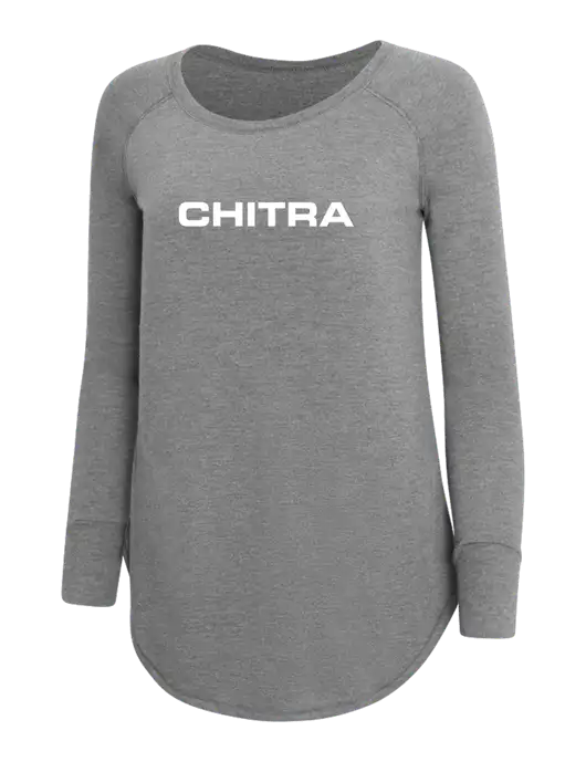 Womens Perfect Wide Collar Tunic Tri-Blend Grey Frost 4.5 oz T-Shirt w/Chitra Logo