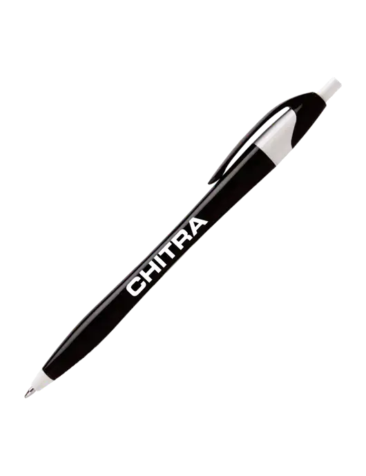 Novella Black/White Executive Pen - Blue Ink w/Chitra Logo