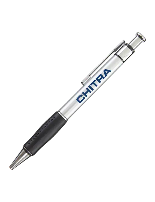 Malta Silver Pen - Black Ink w/Chitra Logo