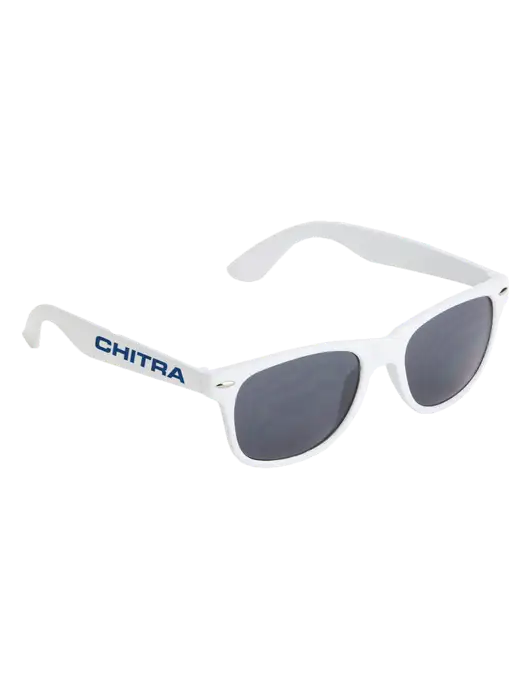 Daytona White Sunglasses w/Chitra Logo
