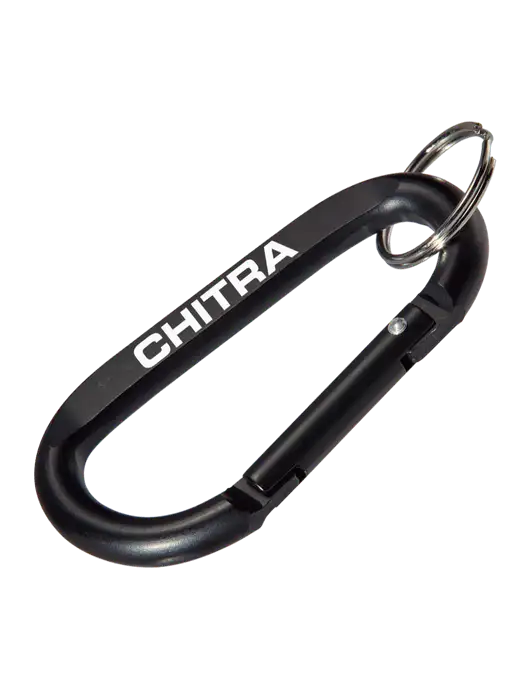 Black Carabiner & Key Ring w/Chitra Logo