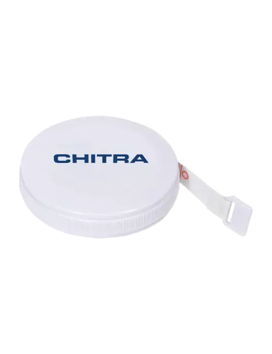 White Round Tape Measure w/Chitra Logo