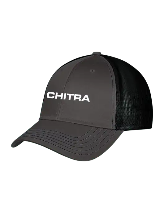 Charcoal & Black Mesh Trucker Cap Snap Back w/Chitra Logo