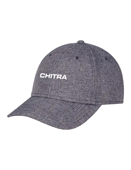 Heather Charcoal Structured Linen Look Cap Hook & Loop w/Chitra Logo