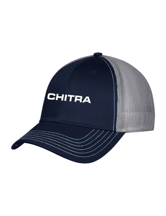 Navy & Grey Mesh Trucker Cap Snap Back w/Chitra Logo