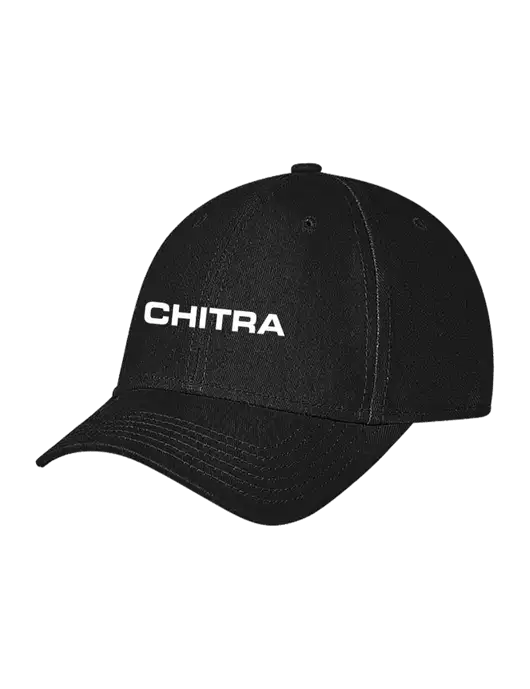 Black Structured Soft Snap Closure Hook & Loop Cap w/Chitra Logo