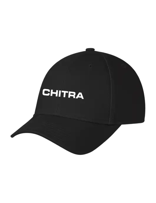 Black Structured Cap Hook & Loop w/Chitra Logo